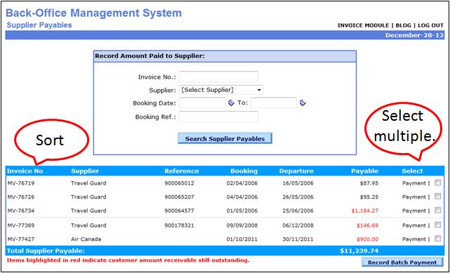 Record Supplier Payments